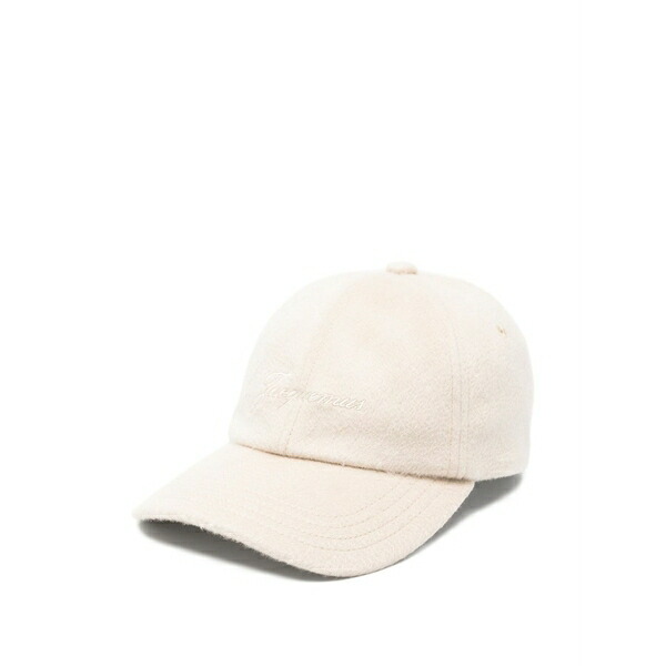ジャクエムス メンズ かぶり笠 付属品 Embroidered-logo baseball cap Neutrals