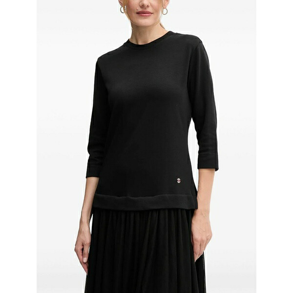 ジョープ レディース ワンピース トップス Three-quarter-sleeve tulle dress Black｜asty