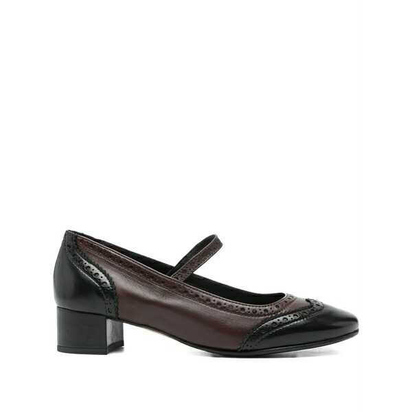ロレナ パッジ レディース パンプス シューズ Leather brogue pumps Black