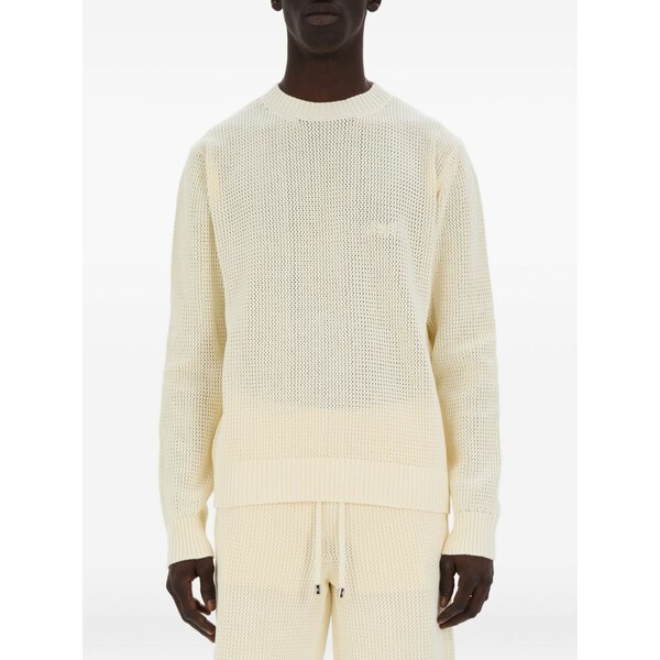 アミリ メンズ 編み物\u0026プルオーバー アウター Waffle-knit crew-neck sweater Neutrals