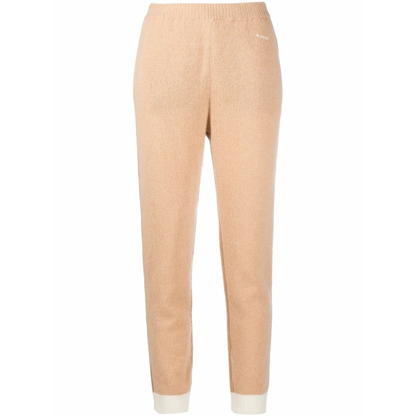 マルニ レディース カジュアルパンツ ボトムス Ribbed-knit cashmere trousers Neutrals|asty