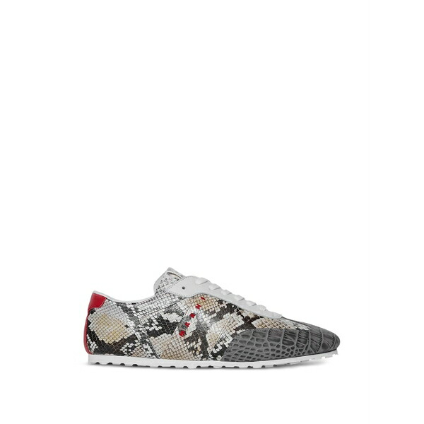 マルニ メンズ スニーカー シューズ Lace-up animal-print sneakers Grey