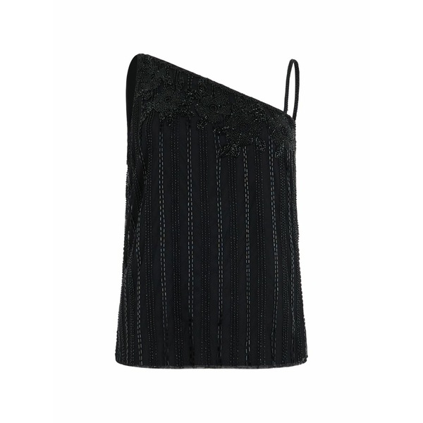 ラルフローレン レディース カットソー トップス Beaded single-shoulder top Black|asty