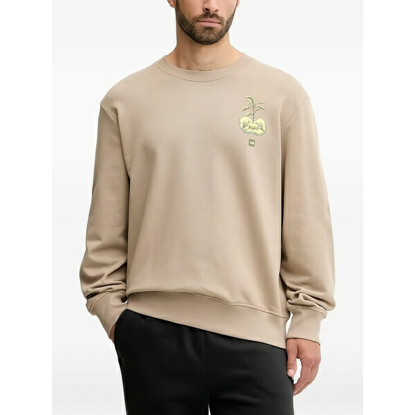 北の方人間の顔 メンズ パーカー・スウェットシャツ アウター Graphic-print sweatshirt Neutrals