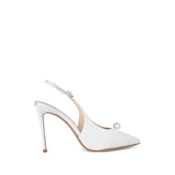 黒いこと スエードクロス 制作室 レディース パンプス シューズ Reina point-toe slingback pumps White