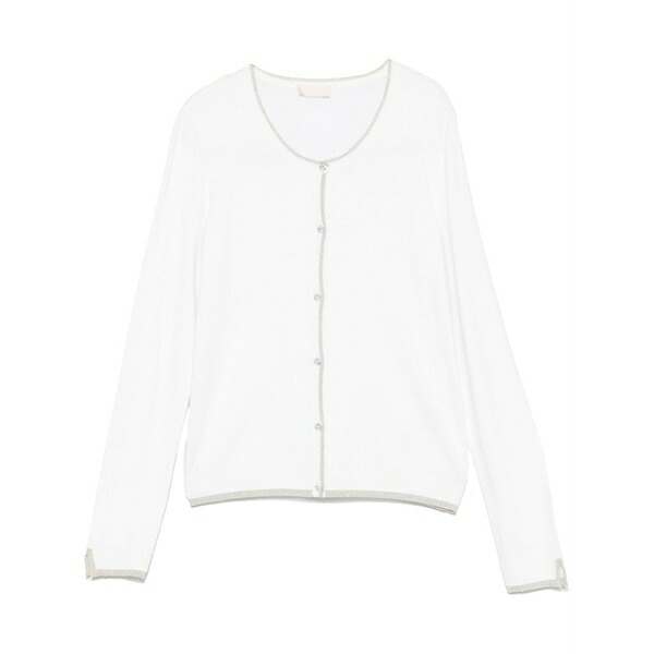 リュージョー レディース ジレー アウター Jewel-buttons cardigan White