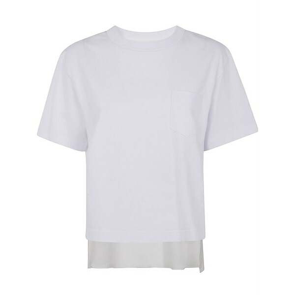 サカイ レディース プルオーバー トップス Jersey-style cotton t-shirt White