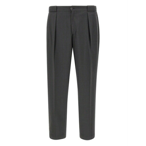 ブリリア 1949 メンズ カジュアルパンツ ボトムス Double-pleated wool trousers Grey|asty