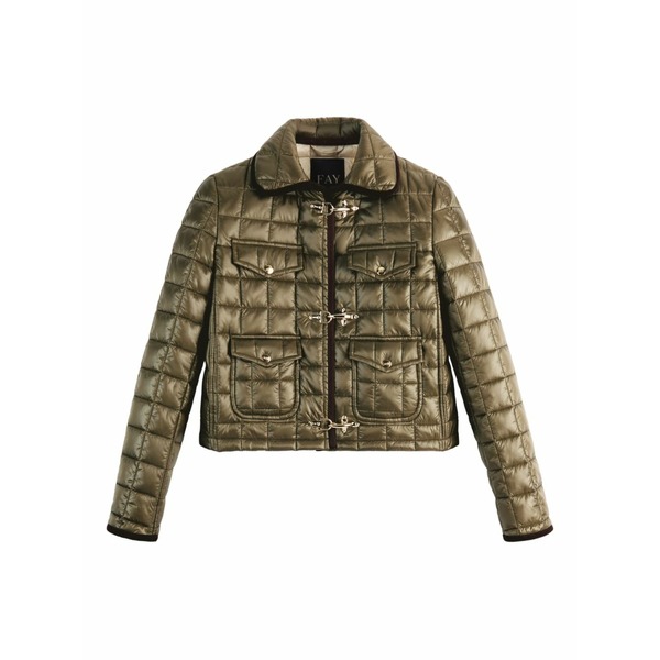 フェイ レディース ジャケット&ブルゾン アウター Quilted cropped jacket Green|asty