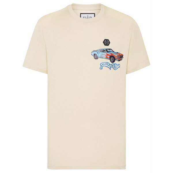フィリッププレイン メンズ Tシャツ トップス Cars racing t-shirt Neutrals|asty