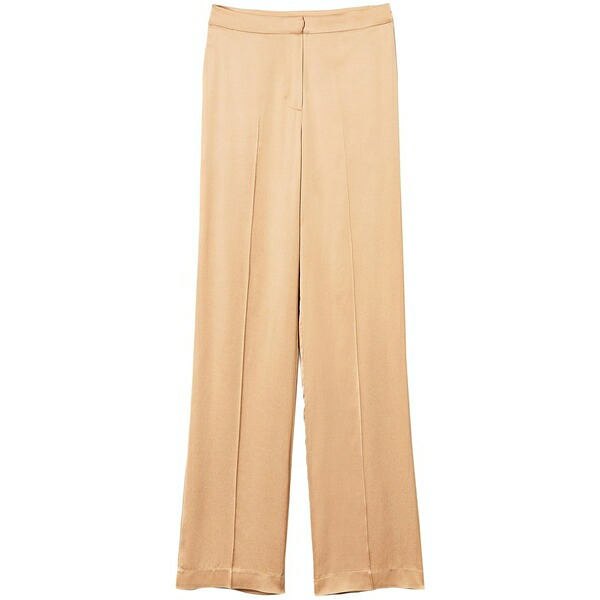 ツイン仕掛ける レディース 心地好いズボン下 ボトムス Straight-leg satin trousers Neutrals