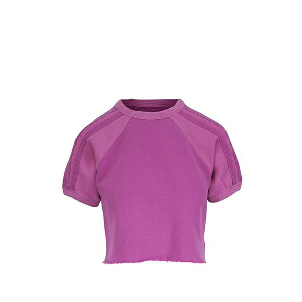 お母さん レディース プルオーバー トップス Half cut t-shirt Purple