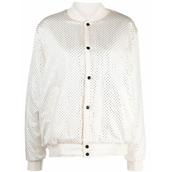 パロッシュ レディース 上衣＆上衣 アウター Crystal-embellished button-up bomber jacket  Neutrals
