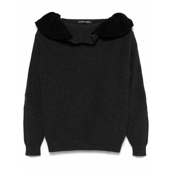 ワイ事業計画 メンズ 編み物\u0026プルオーバー アウター Zip hooded sweater Grey