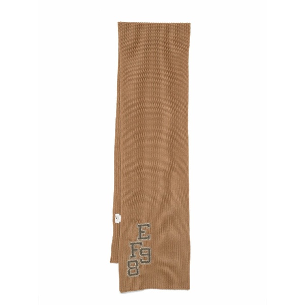 エリザベスフランキ レディース えり巻き・袈裟・えり巻き 付属品 College-style patch scarf Brown