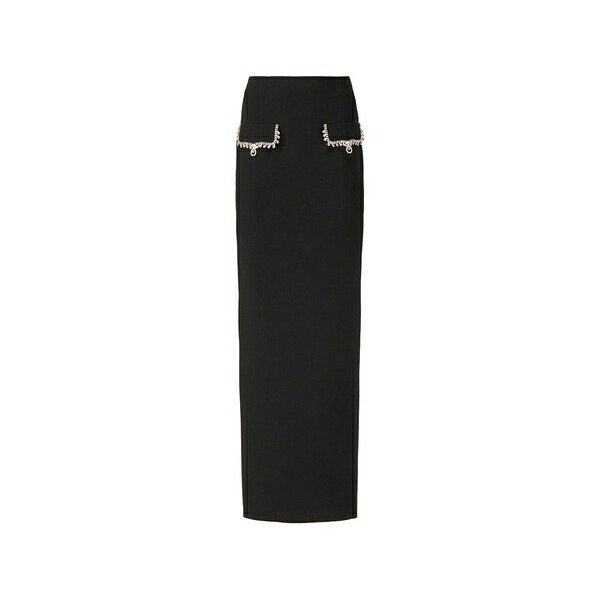 コスタレ天使の都市 レディース スコート ボトムス Stara crystal-chain pencil maxi skirt Black