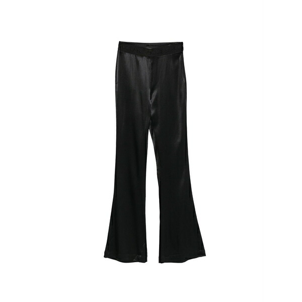 ベルサーチ レディース カジュアルパンツ ボトムス Logo-waistband trousers Black｜asty