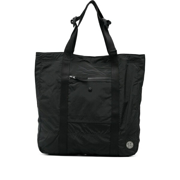 ストーンアイランド メンズ トートバッグ 御徒面子 Logo-patch tote bag Black