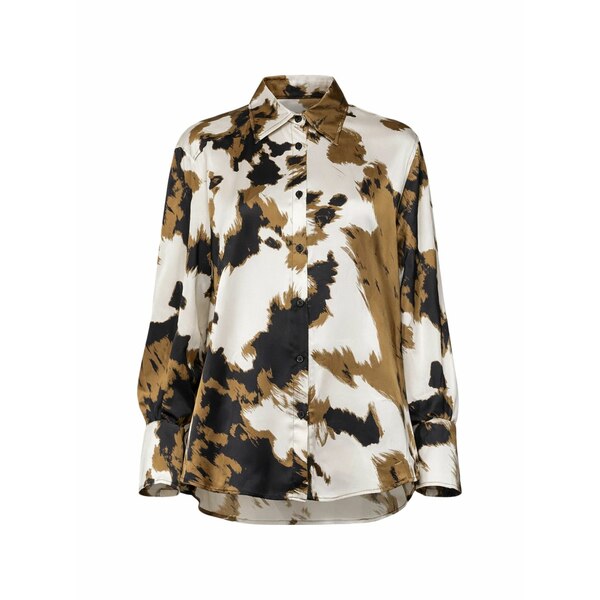 騒々しい混乱 レディース プルオーバー トップス Long-sleeve patterned shirt White