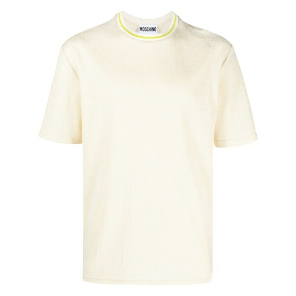 モスキーノ メンズ Tシャツ トップス Logo-embroidered crew-neck t-shirt Neutrals|asty