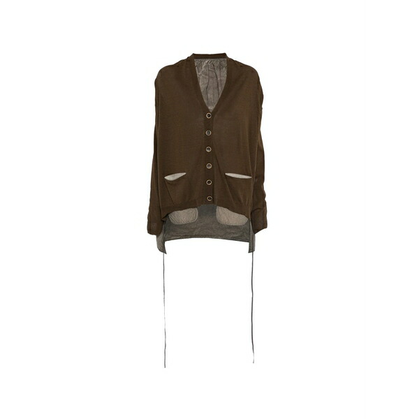 ユマ・一 レディース ジレー アウター V-neck cardigan Brown