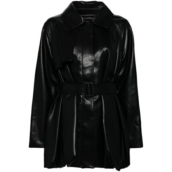 ゴエンジェイ レディース 上衣＆上衣 アウター Leather trench jacket Black