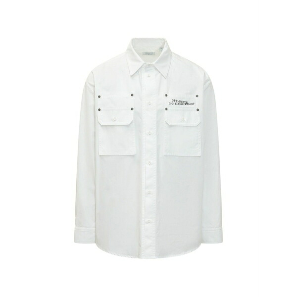オフホワイト メンズ ジャケット&ブルゾン アウター Type arrow overshirt White|asty