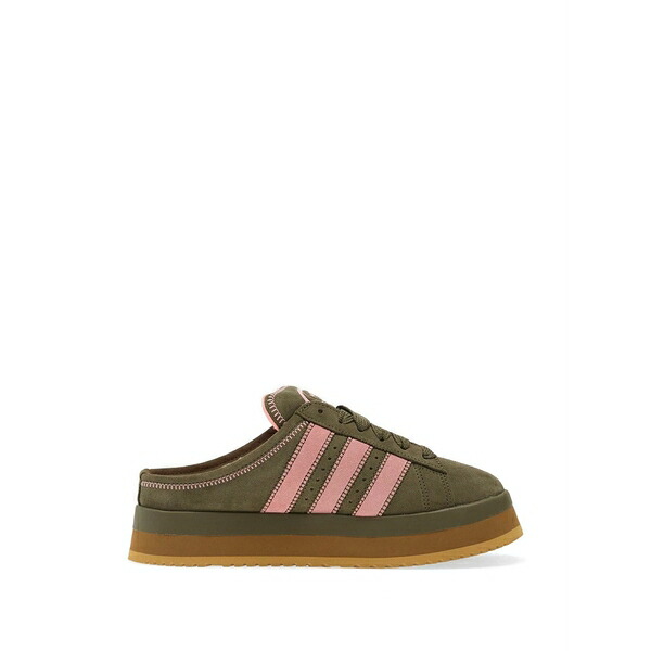 アディダス レディース サンダル シューズ Campus 00s three-stripes platform-sole slippers Green|asty