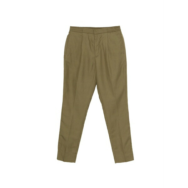 オフィシンジェネレール メンズ 心地好いズボン下 ボトムス Pleated trousers Green