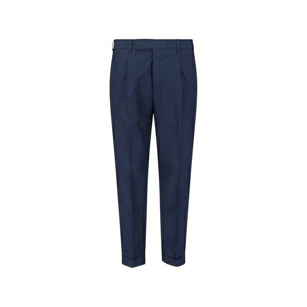 PTトリノ メンズ カジュアルパンツ ボトムス Button pleat trousers Blue