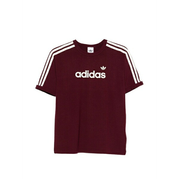 アディダス レディース Tシャツ トップス Striped t-shirt Red｜asty