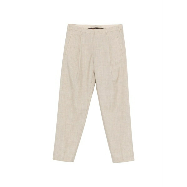インコテックス メンズ 心地好いズボン下 ボトムス Belt-loop pleated trousers Neutrals