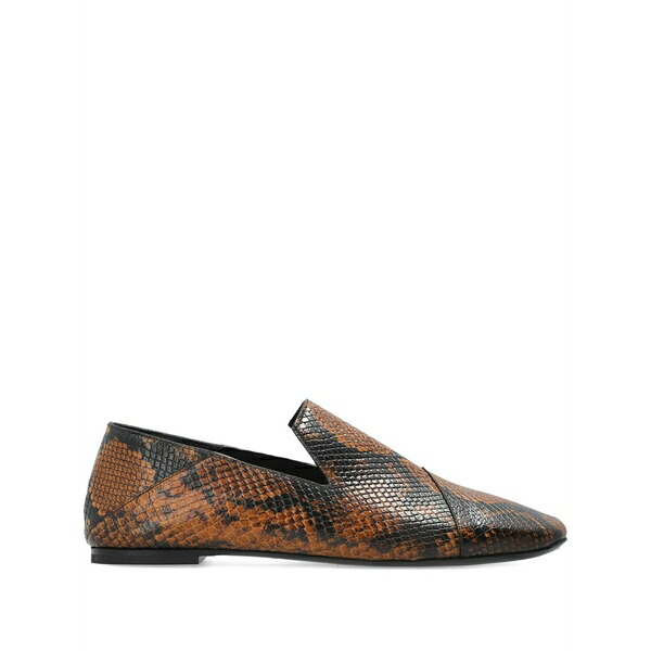 イロ レディース スリッポン・ローファー シューズ Snakes-print loafers Brown