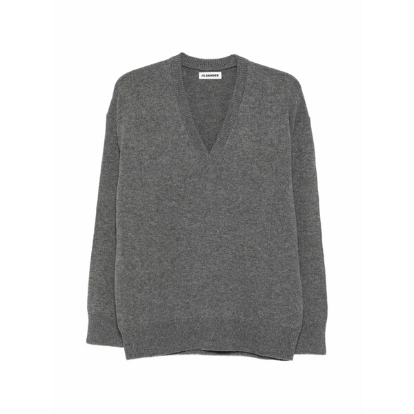 ジル・サンダー レディース 編み物\u0026スウェーター アウター V-neck sweater Grey
