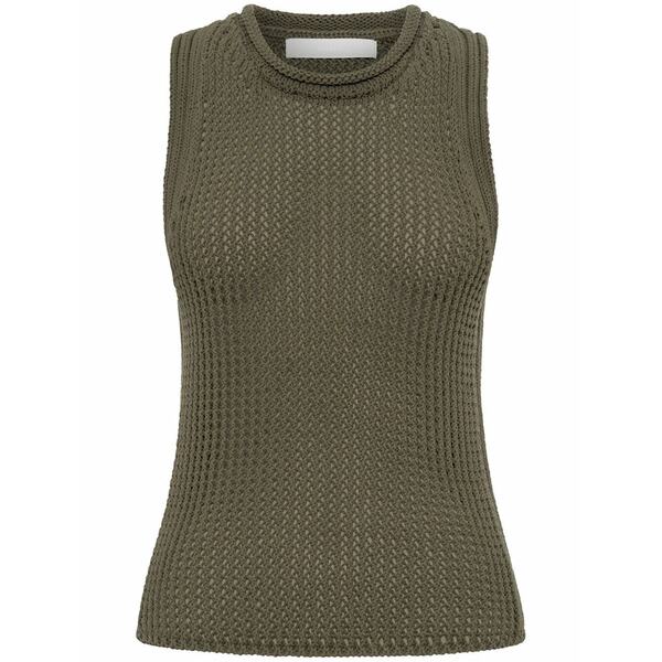 ディオンリー レディース カットソー トップス Grid mesh tank top Green｜asty