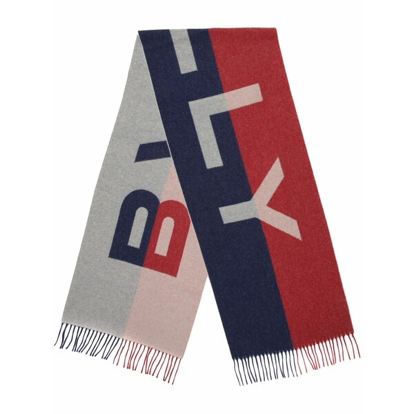 バリー メンズ 消音装置・袈裟・えり巻き 佩び物 Logo-jacquard two-tone fringed scarf Blue