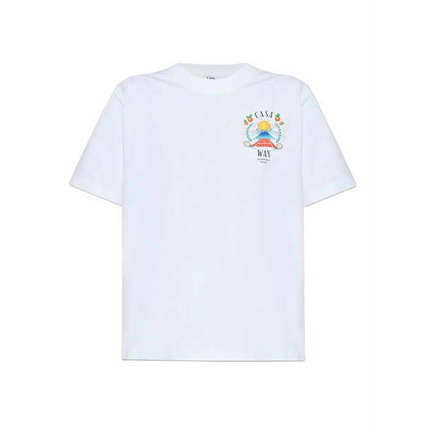 カサブランカ レディース ティーシャツ トップス Logo-print t-shirt White Tシャツ・カットソー-トップス