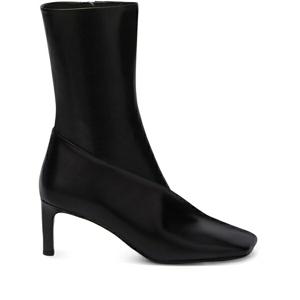 ジル・サンダー レディース ブーツ シューズ Square-toe ankle boots Black|asty