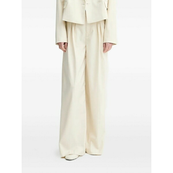 ゲタス レディース 心地好いズボン下 ボトムス Pleated wide-leg trousers Neutrals