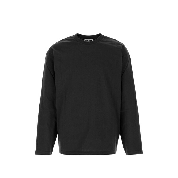 ジル・サンダー メンズ ティーシャツ トップス Slate cotton t-shirt Black Tシャツ・カットソー-メンズファッション-トップス