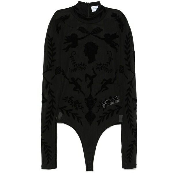 カサブランカ レディース ティーシャツ トップス Devor??-effect bodysuit Black
