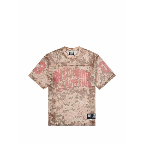 ビリオネアボーイズクラブ メンズ Tシャツ トップス Varsity-logo mesh t-shirt Neutrals|asty