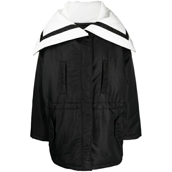 ゴエンジェイ レディース 厚地の外套 アウター Sailor-collar padded coat Black