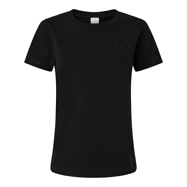ピンコ レディース Tシャツ トップス Logo-embroidered t-shirt Black｜asty 16,546円