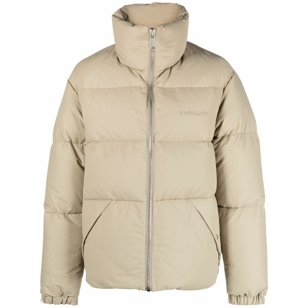 クリスジョイ メンズ ジャケット&ブルゾン アウター Stitch-detail puffer jacket Neutrals|asty