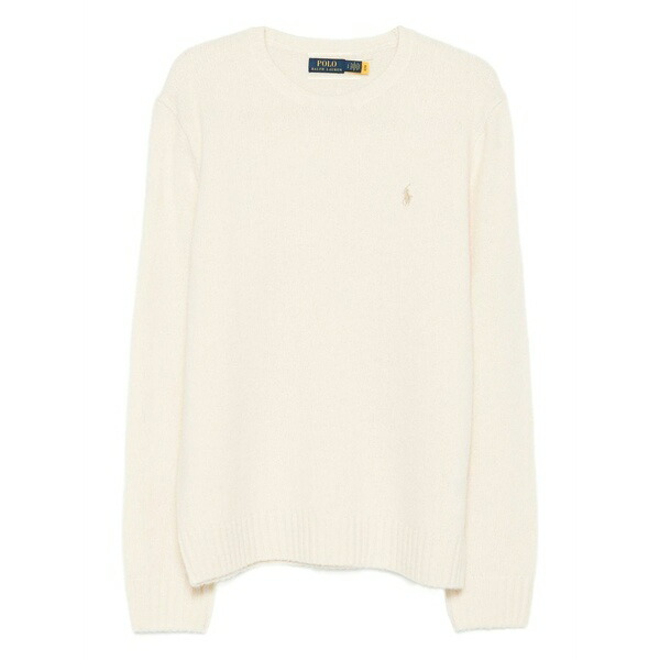 ラルフローレン メンズ ニット&セーター アウター Logo-embroidered crew-neck sweater White｜asty