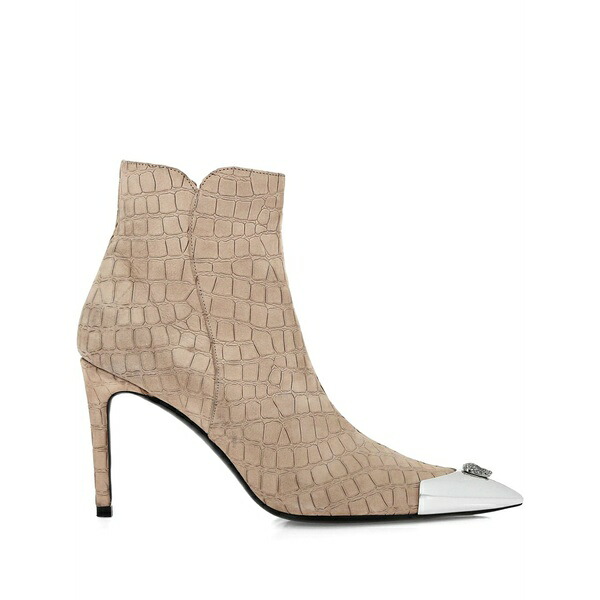 フィリップ飾り気の無い レディース ブーツ シューズ 120粍 crocodile-embossed metallic-toe boots Neutrals