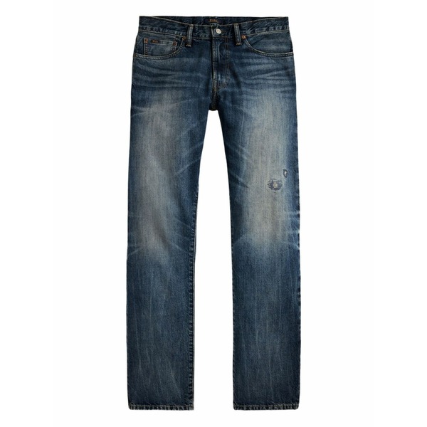 ラルフローレン メンズ ジーンズズボン下 ボトムス Repaired-detail cotton jeans Blue