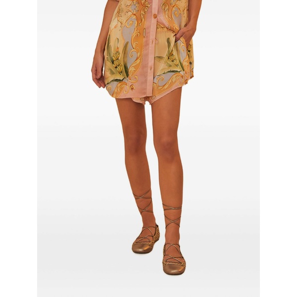 ファーム リオ レディース カジュアルパンツ ボトムス Banana-print drawstring shorts Orange|asty