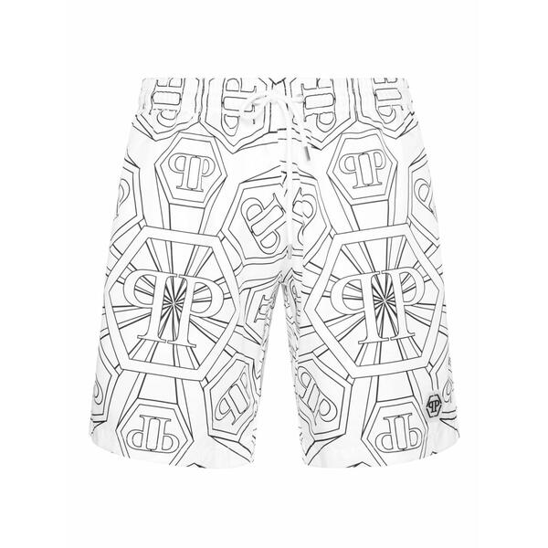 フィリップ飾り気の無い メンズ 心地好いズボン下 ボトムス Monogram swim shorts White